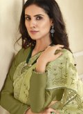 Alluring Embroidered Art Silk Green Classic Designer Saree - 1