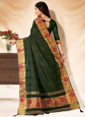Alluring Embroidered Banarasi Green Classic Designer Saree - 2