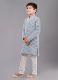 Alluring Embroidered Georgette Grey Kurta Pyjama - 1