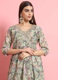 Alluring Embroidered Georgette Sea Green Designer Salwar Kameez - 1