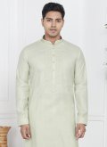 Alluring Fancy work Cotton  Green Kurta Pyjama - 2