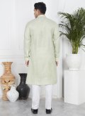 Alluring Fancy work Cotton  Green Kurta Pyjama - 3