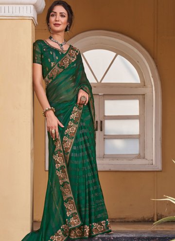 Alluring Green Art Silk Embroidered Trendy Saree