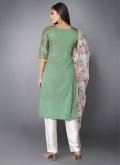 Alluring Green Art Silk Printed Pant Style Suit - 3