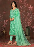 Alluring Green Organza Hand Work Trendy Salwar Suit - 1
