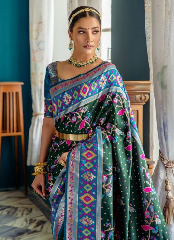 Alluring Grey Banarasi Woven Classic Designer Saree