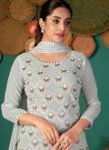 Alluring Grey Faux Georgette Embroidered Salwar Suit - 2