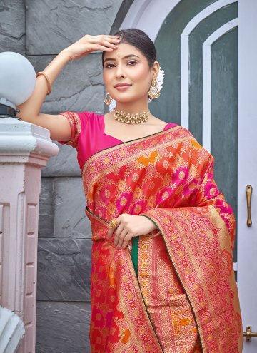 Alluring Multi Colour Banarasi Woven Classic Designer Saree for Reception