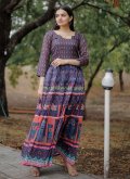 Alluring Multi Colour Chanderi Digital Print Gown for Casual - 2