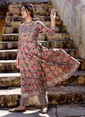 Alluring Multi Colour Cotton  Printed Party Wear K