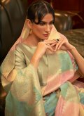 Alluring Multi Colour Organza Woven Designer Traditional Saree for Festival - 1