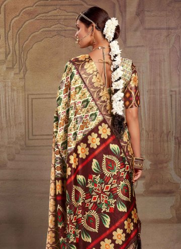Alluring Multi Colour Tussar Silk Print Silk Saree