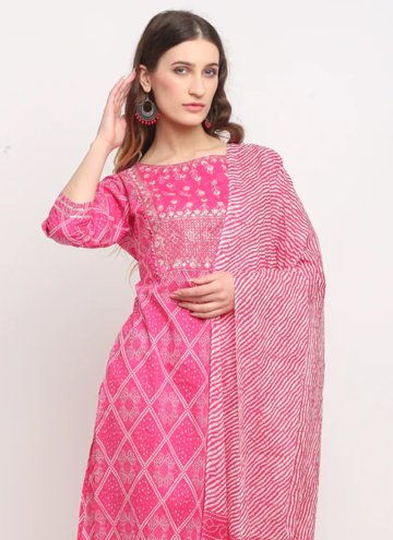 Alluring Pink Cotton  Gota Work Trendy Salwar Kameez for Ceremonial
