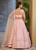 Alluring Pink Georgette Embroidered Lehenga Choli for Engagement - 2