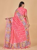 Alluring Pink Kanjivaram Silk Woven Trendy Saree - 2