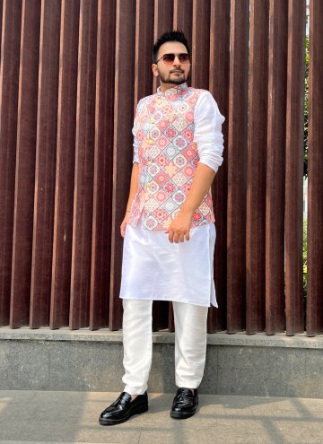 Alluring Printed Cotton  Multi Colour Nehru Jackets