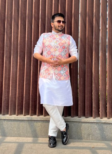 Alluring Printed Cotton  Multi Colour Nehru Jackets