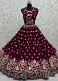 Alluring Purple Georgette Embroidered Lehenga Choli for Engagement - 1