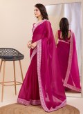 Alluring Rani Silk Embroidered Classic Designer Saree - 3