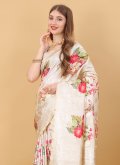 Alluring Woven Silk Off White Classic Designer Saree - 2