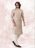 Alluring Yellow Banarasi Jacquard Fancy work Kurta Pyjama for Ceremonial - 1