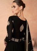Amazing Black Georgette Embroidered Designer Gown - 2