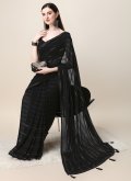 Amazing Black Silk Stone Work Classic Designer Saree - 3