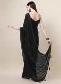 Amazing Black Silk Stone Work Classic Designer Saree - 4