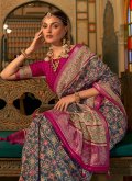 Amazing Blue Patola Silk Woven Classic Designer Saree - 1