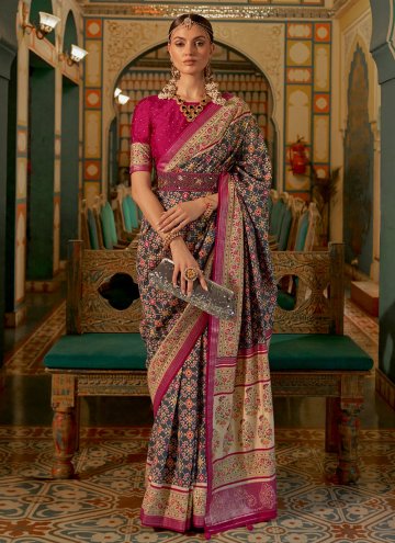 Amazing Blue Patola Silk Woven Classic Designer Saree
