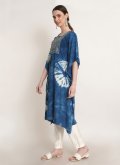 Amazing Blue Rayon Embroidered Designer Kurti for Ceremonial - 2