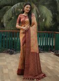 Amazing Brown Kanjivaram Silk Designer Classic Designer Saree for Ceremonial - 2