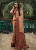Amazing Brown Kanjivaram Silk Designer Classic Designer Saree for Ceremonial - 3