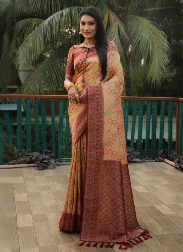 Amazing Brown Kanjivaram Silk Designer Classic Designer Saree for Ceremonial