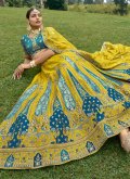 Amazing Embroidered Silk Yellow Designer Lehenga Choli - 2