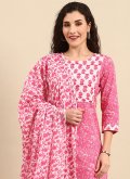 Amazing Floral Print Cotton  Pink Readymade Style - 1