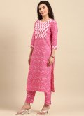 Amazing Floral Print Cotton  Pink Readymade Style - 2
