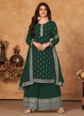 Amazing Green Faux Georgette Embroidered Salwar Suit - 2