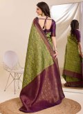 Amazing Green Kanjivaram Silk Jacquard Work Trendy Saree - 1