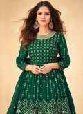 Amazing Green Pure Georgette Embroidered Designer Kameez Style Lehenga Choli - 1