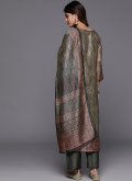 Amazing Grey Chanderi Silk Embroidered Trendy Salwar Kameez - 2