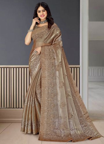 Amazing Grey Fancy Fabric Embroidered Classic Desi