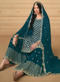 Amazing Morpeach Faux Georgette Embroidered Salwar Suit - 2