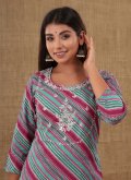 Amazing Multi Colour Cotton  Embroidered Party Wear Kurti - 3