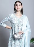 Amazing Multi Colour Cotton  Embroidered Trendy Salwar Kameez - 1