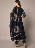Amazing Navy Blue Rayon Embroidered Salwar Suit - 1