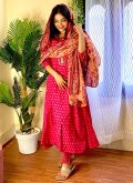 Amazing Pink Chanderi Embroidered Salwar Suit for Ceremonial - 1