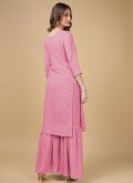 Amazing Pink Georgette Embroidered Designer Salwar Kameez - 2