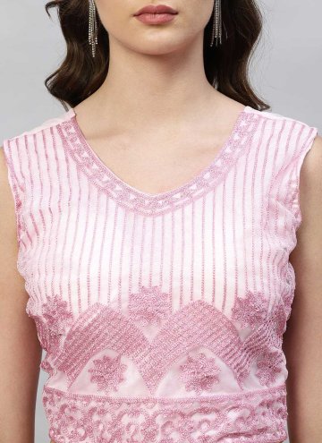 Amazing Pink Net Embroidered Lehenga Choli for Casual