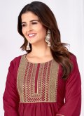 Amazing Pink Silk Embroidered Trendy Salwar Kameez - 1